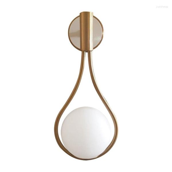 Lampade da parete Nordic Goccia d'acqua Sfera di vetro Soggiorno Metallo Camera da letto moderna Applique da comodino Lampade da bagno per la casa