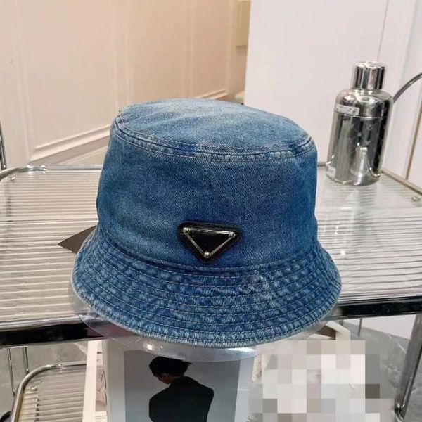 Damen P Bucket Hat Sommer Casquette Designer Caps Street Fashion Denim Fisherman's Hat Herren Strandhüte für Frauen Urlaub Baseball Cap Neu