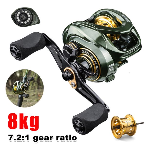 Acessórios de pesca Max Drag 8KG Baitcasting Reel 6.3 1 Ratio Gear Metal Fishing Reel Brake System Metal Line Cup Acessórios de pesca para água salgada 230725