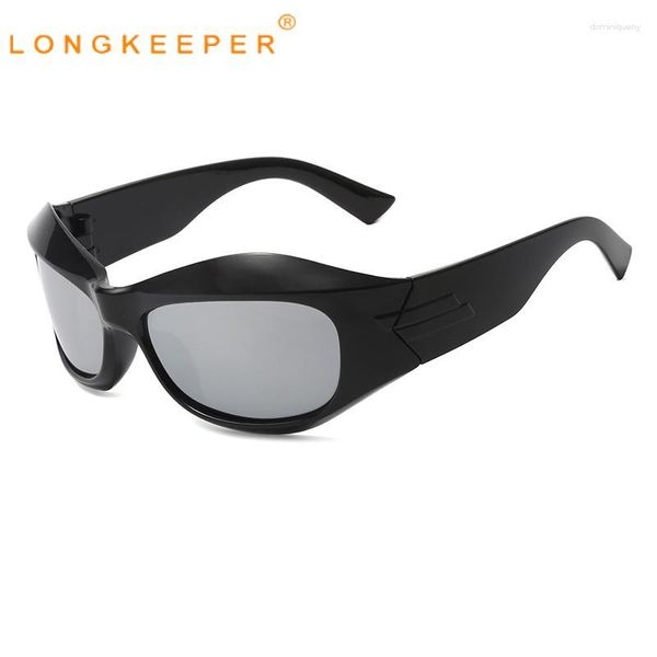 Солнцезащитные очки длинные хранители y2k очки Большая рама негабаритная мода для мужчин/женщин ретро -мужские солнцезащитные очки Sun Uv400