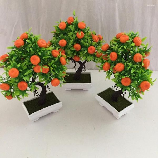 Dekorative Blumen, künstlicher Bonsai-Kunststoff, Orangenbaum, kreative, nicht verblassende Simulation für den Tisch