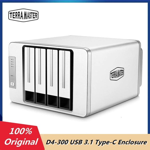 Interruttori di rete TerraMaster D4-300 USB3.1 Tipo C 4-Bay Custodia per disco rigido esterno per disco rigido da 3,5