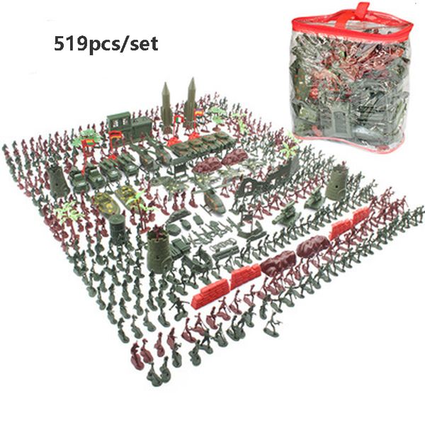 Экшн -фигурки солдаты устанавливают строительные блоки кукол фигурки с песчаным столом модели игрушки пластиковые коллективные модели игрушки для детей военный подарок 230726