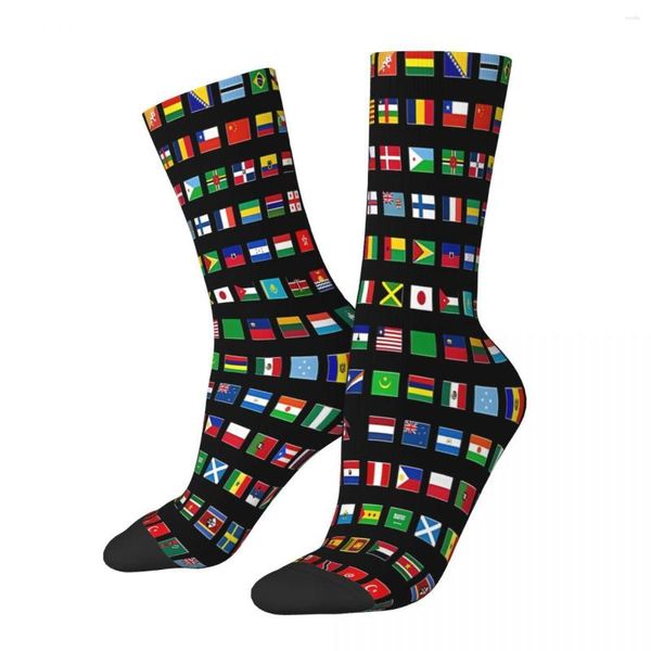 Erkek Çoraplar Dünya Erkek Erkeklerin Bayrakları Kadın Sonbahar Çorap Basılı