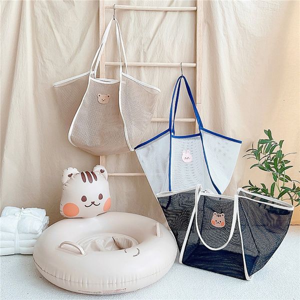 Borse per pannolini Ins Summer Mesh Tote Bag Mommy Large Capacity Spalla Baby Stuff Toys Storage Vacation Beach 230726