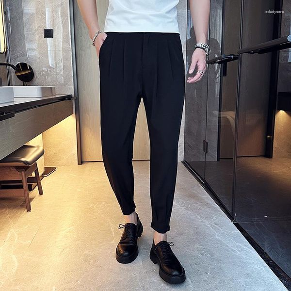 Männer Hosen Schwarz/Weiß Plus Größe 4XL-M Sommer Looes Casual Für Männer Kleidung 2023 Mode Drape Eis Seide joggers Hosen Volle Länge