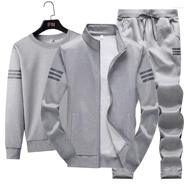 Männer Trainingsanzüge 2023 Trainingsanzug Männer 3 Stück Set Plus Größe Sweatshirt Jogginghose Sportswear Zipper Casual Koreanische Sport Kleidung Lauf Sets