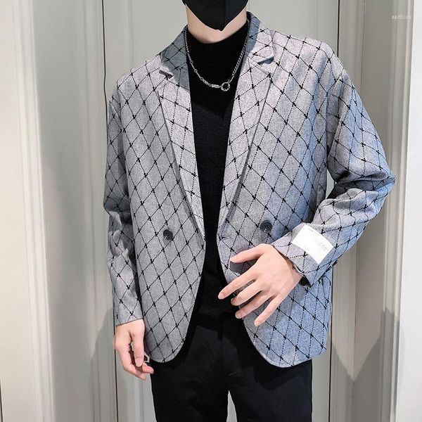 Ternos masculinos 2023 designer de alta qualidade marca casual moda jaqueta coreana ajuste regular blazer para homens elegante casamento terno casaco roupas