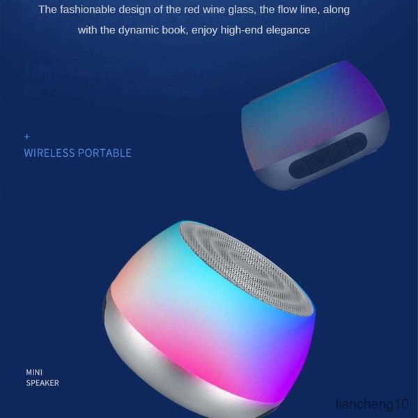 Alto-falantes portáteis mini alto-falante Bluetooth 5.0 IPX6 à prova d'água pequeno estéreo LED luzes som luminoso atmosfera ritmo alto-falante luminoso R230727