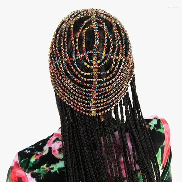 Grampos de cabelo bling bridal headpiece Boho Strass Headband Jóias para mulheres Luxo corrente de cristal Melindrosa Acessórios de casamento