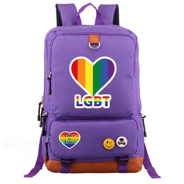 Mochilas LGBT 28 Estilos Moda Mochila Mochila Feminina Casual Bolsa de viagem de grande capacidade Mochila Mochila Unissex de Nylon Mochila Escolar