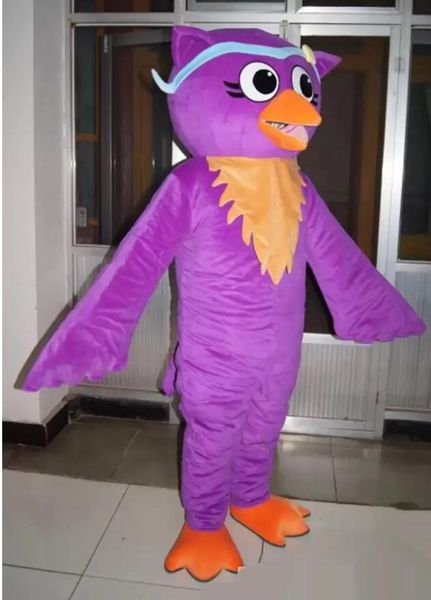 2023 Costume della mascotte del gufo viola di Halloween di alta qualità Personalizza il personaggio del tema del cartone animato Anime Costume di carnevale di Natale per adulti