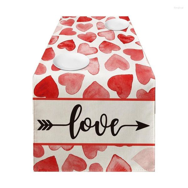 Toalha de mesa dia dos namorados amor coração tapete doces decorações para namorados vermelho rosa corredor para sazonal