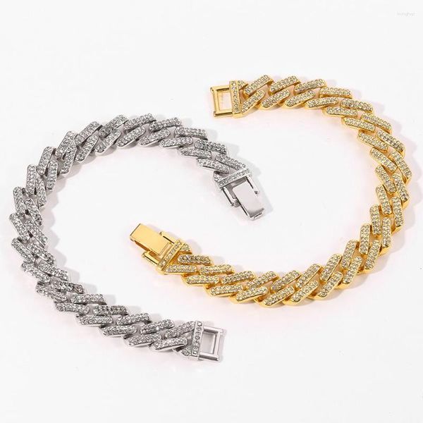 Link Armbänder 8,5 Zoll Hip Hop Rapper Bling Iced Out Armband Männer Frauen Kubanischen Zirkonia Miami Homme Für Männer Straße schmuck