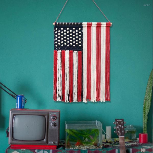 Arazzi Prodotto Creatività Bandiera americana Arazzo Tessuto a mano Stile nordico Appeso a parete Decorazione domestica