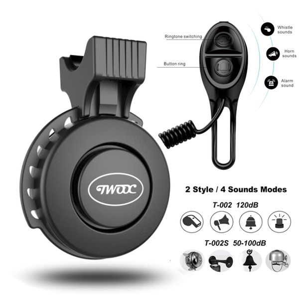 Chifres de bicicleta Alto-falante de carregamento de sino de bicicleta USB recarregado Mini chifre de bicicleta 4 modos Anel de bicicleta Acessórios de bicicleta para peças de scooter elétrico 230725