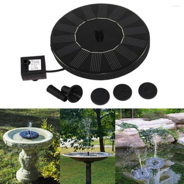 Decorações de jardim 2023 fonte solar em miniatura preta ao ar livre bomba de água para banho de pássaro para piscina aquário