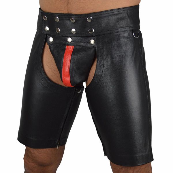 Shorts masculinos de couro sintético WetLook com virilha aberta skinny boate wear fetiche calças curtas casuais fashion shorts trajes punk