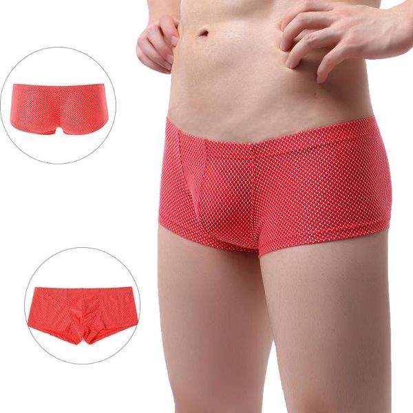 Cuecas masculinas cuecas boxer cintura baixa bolsa protuberante para calções de banho masculinos cuecas e