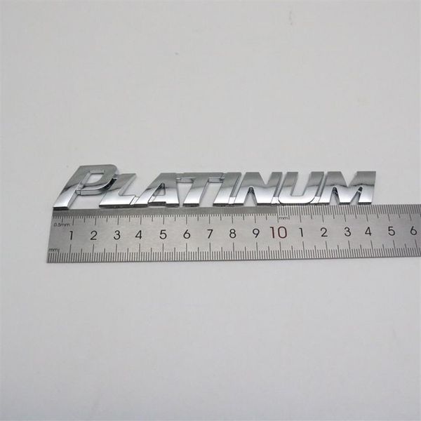 Para Toyota Platinum Emblema Logotipo do carro 3D Letra Adesivo Cromado Prata Tronco Traseiro Placa de identificação Auto Crachá Decal230r