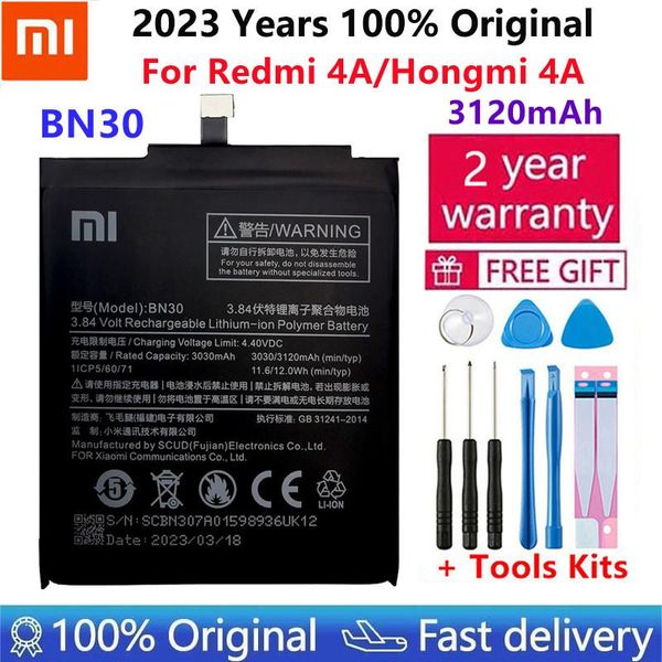 Alimentação 100% original Xiaomi BN30 Bateria Xiaomi Redmi 4a Redrice Hongmi 4A Lítio Polímero de lítio Substituição Bateria Ferramentas de reparo livre