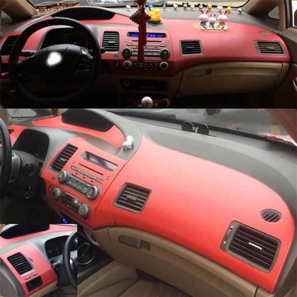 Para honda civic 2005-2011 painel de controle central interior maçaneta da porta fibra de carbono adesivos decalques estilo do carro accessorie320d