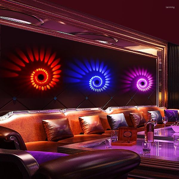 Wandleuchte RGB Spiralloch LED-Lichteffekt Aluminium El KTV Club Ambient Atmosphere 3W