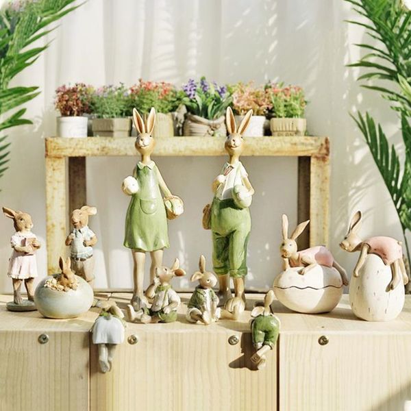 Oggetti decorativi Figurine in resina artigianato Pastoral Rabbit Fai a