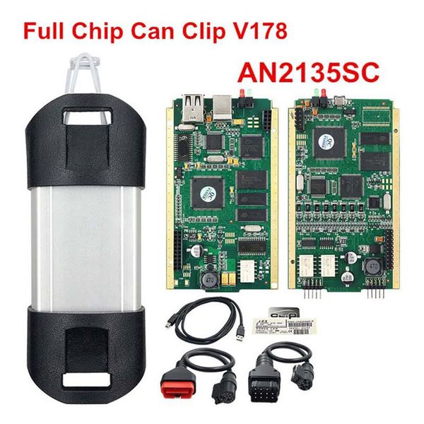 Auto para Renault Can Clip Scanner de diagnóstico Leitor de código Chip completo AN2135SC V178 Ferramenta de interface de diagnóstico OBD2 Kit238J