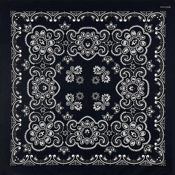 Cachecóis 68CM Oversized Ip Op Amoeba Casew Algodão Bandana Cachecol Quadrado Eadband Preto Paisley Ifts Para Homens/Meninos/Irls