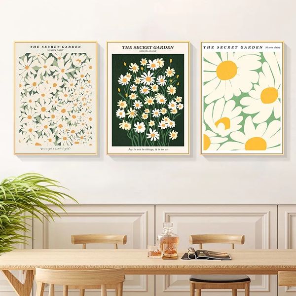 Semplice Nordic Morandi Piante Tela Pittura Nordico Francese Piccoli Fiori Freschi Poster E Stampe Soggiorno Decorazione Della Stanza Delle Ragazze Pittura w06