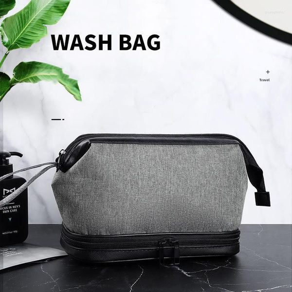 Borse cosmetiche PU Fashion Makeup Organizer Bag Oxford Cosmetici da viaggio Vanity Man Articoli da toeletta personalizzati per uomo