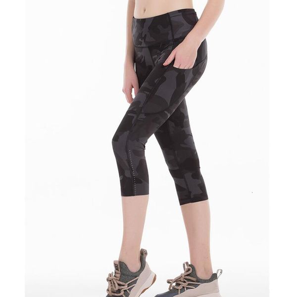 Leggings femininas 2021 esportes capris leggings de academia super qualidade tecido elástico camuflagem preto vinho vermelho capris leggings