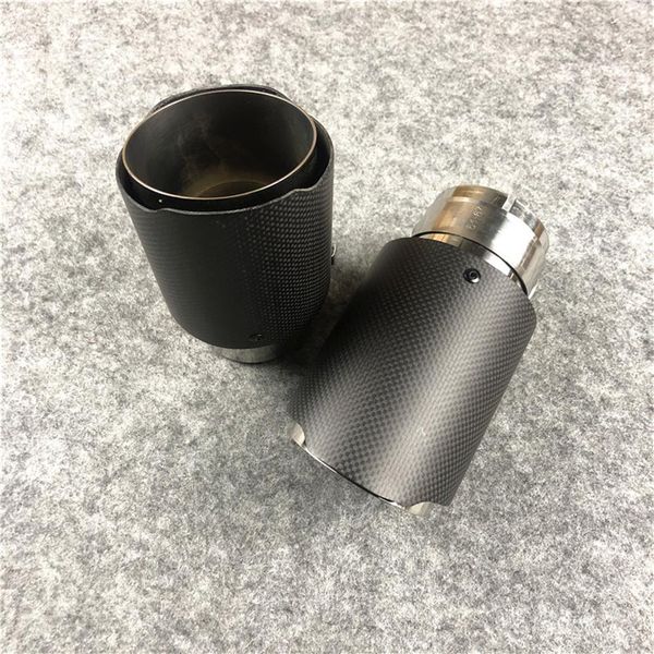 Zwei Stücke Voll Matte Carbon Faser Universal Akrapovic Auspuff Schalldämpfer Tipps Auto Auto Abdeckung Styling2898