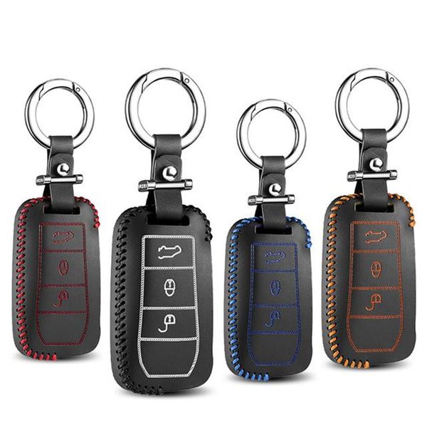Autoschlüsseltasche aus Leder OEM-Schlüsselabdeckung für Porsche Cayenne 2007-2020 Autoschlüsseletuihalter Autozubehör282r