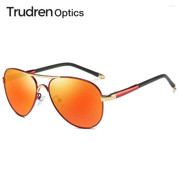 Óculos de sol Trudren Mens Oversized Aviation Polarized Anti-reflective Coating Flat-top Pilot Sun Glasses For Driving Car 1507