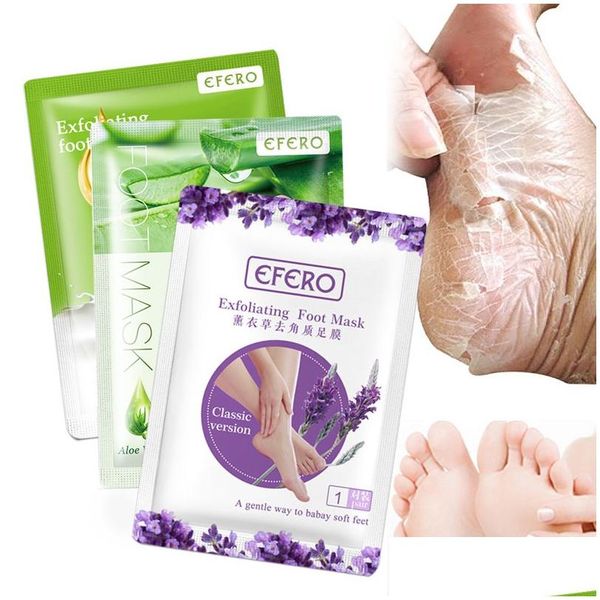 Outros itens de saúde e beleza Efero Lavender Aloe Foot Mask Remove Dead Skin Peeling For Legs Esfoliante Meias Pedicure Drop Deli Dhyhw