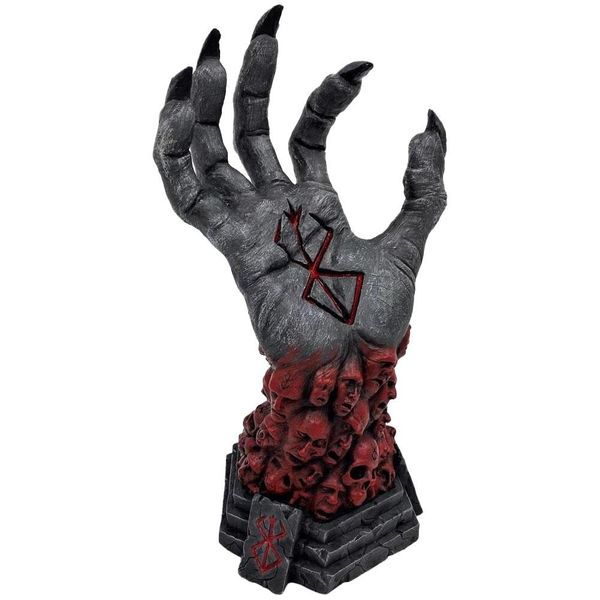 Racks Mad God Grim Reaper Mão Direita do Diabo Berserk Caveira Runa Estatuetas Decorativas Resina Artesanato Acessórios Medo Decoração de Casa