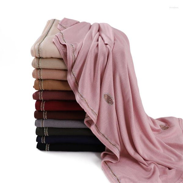 Sciarpe Collana ovale Catena Cotone Modal Jersey Hijab Scialli Lady Alta qualità Wrap Beach Summer Bufandas Ramadan Muslim Sjaal 170 70Cm