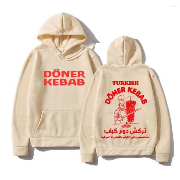 Herren Hoodies Döner Kebab Männer/Frauen Sweatshirts Männlich Lustiges Crewneck Sweatshirt Herbst/Winter Fleece Warm Gedruckt Kapuzenpullover Tops