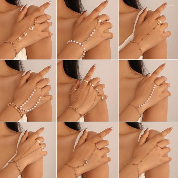 Charm Armbanden 2023 Nieuwste Multilayer Parel Vlinder Splits Armband Mode Hart Ketting Voor Vrouwen Trend Party Sieraden