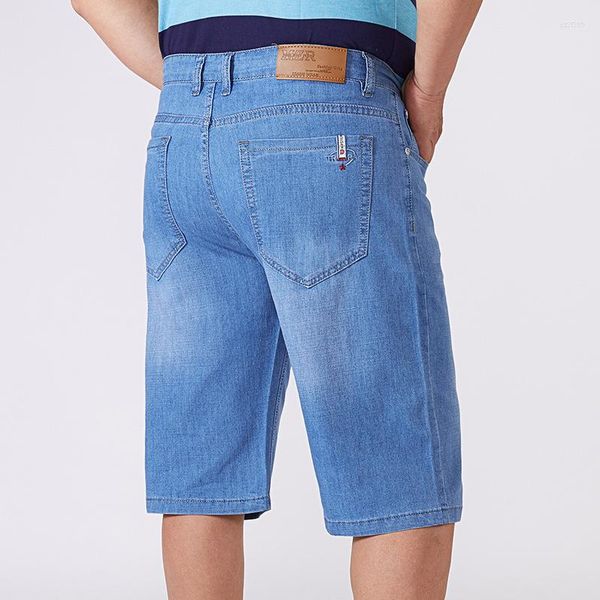 Shorts masculino tamanho grande na altura do joelho calça de verão jeans 2023 masculino bermuda clássico elástico mais grande 8XL masculino short jeans