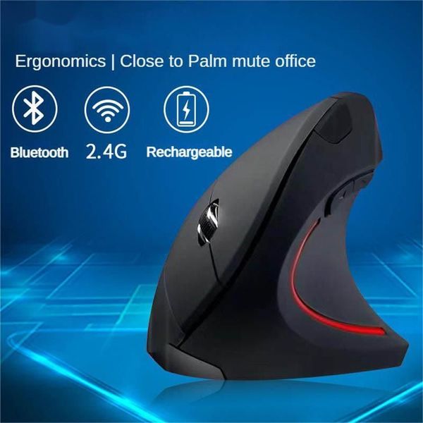 mouse sem fio original recarregável vertical com fio usb mouse ergonômico luminoso 2.4g mudo fotoelétrico mouse de jogo bluetooth