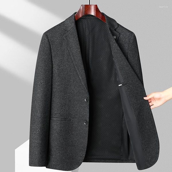 Erkek Suit 2023 Sonbahar Kış Tek Katı Çizelge Ceket Gevşek Blazers Business Casual Coats Dış Giyim Top Windbreaker