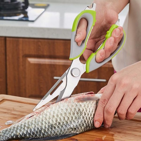 Tang Home Forbici da Cucina Multifunzione in Acciaio Inossidabile Taglia Pollo Cesoie per Pesce Coltello Forbici per Barbecue Utensili da Cucina Utensili Manuali