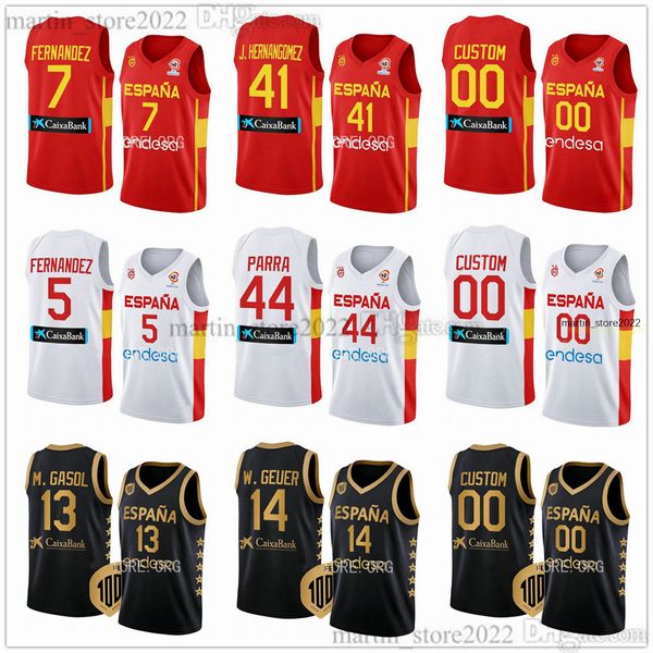 2023 FIBA Spanien Basketball-WM-Trikot 9 Ricky Rubio Alex Abrines Hernangomez Aldama Fernandez Sergio Llull Brizuela Claver Diaz Garuba Parra Pradilla Saiz