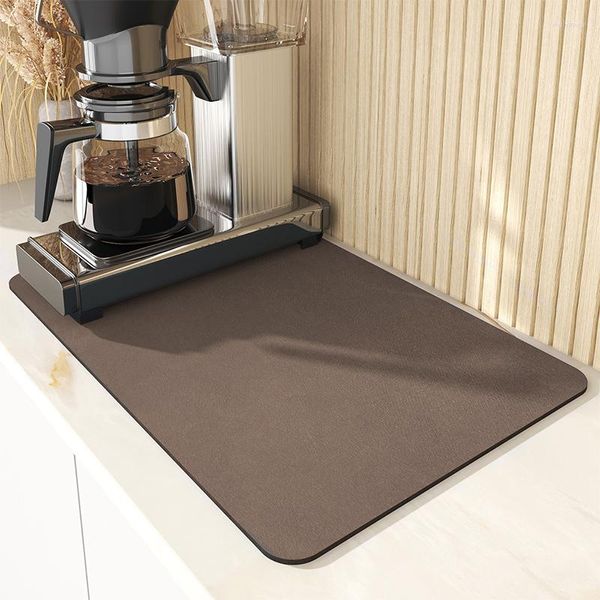 Esteiras de mesa de secagem rápida torneira de bancada tapete drenante superabsorvente cozinha máquina de café banheiro almofada dreno jogo americano