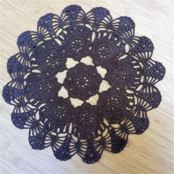 Masa Paspasları 2 PCS Pamuk Kapağı Mutfak Dekorasyonu için Çiçek ile Düğün Dekoratif Doilies Ana Sayfa 30cm Yuvarlak Mat