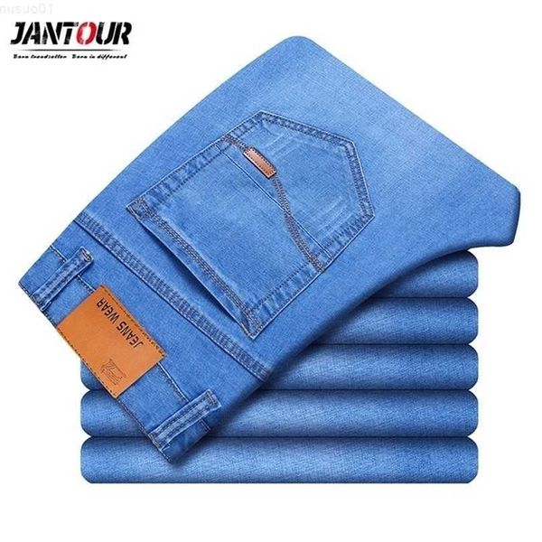 Herren Jeans Herren Marke Mode Männer lässig Slim Fit Straight Füße Skinny Jeans Männer Blau verkaufen männliche Hosen 210318 L230726