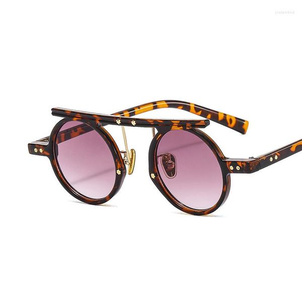 Солнцезащитные очки классический винтажный готический стимпанк, мужчины, женщины, 2023, дизайнер модного бренда TR90 рамки круглые солнцезащитные очки Lentes de Sol